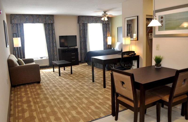 Guest room at Homewood Suites by Hilton Fort Wayne.