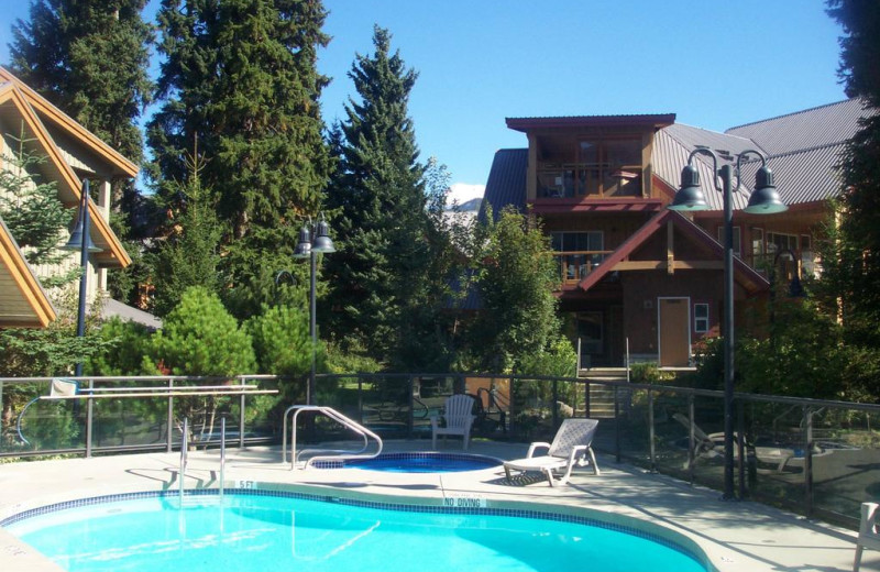 Outdoor pool at Whistler Lodging.