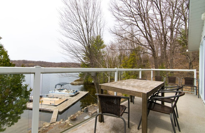 Cottage deck at Bobs Lake Cottages.