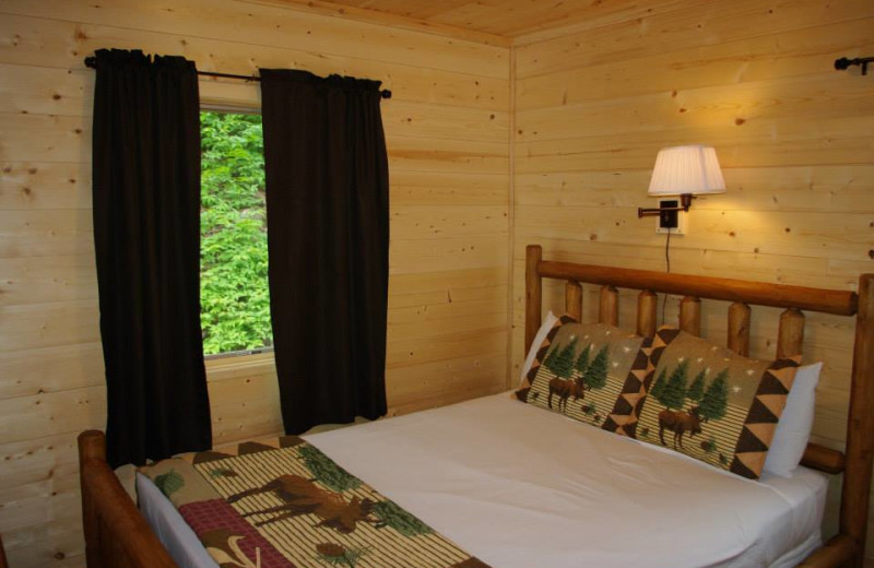 Cabin bedroom at Solbakken Resort.
