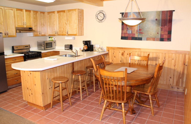 Cabin kitchen at Mount Shasta Resort.