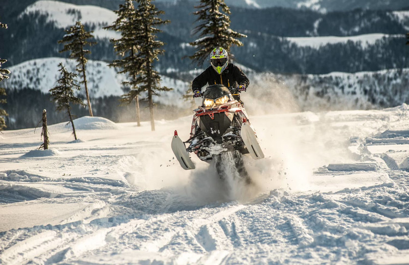 Snowmobiling at Vee Bar Guest Ranch.