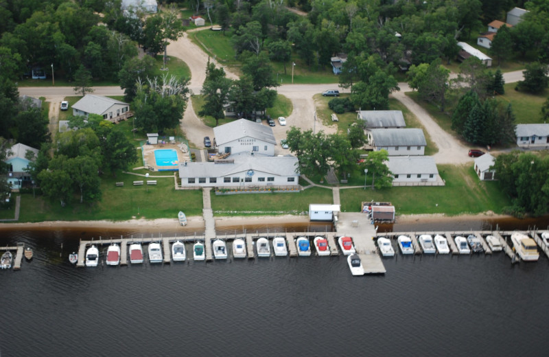 Aerial view of Ballard's Resort.