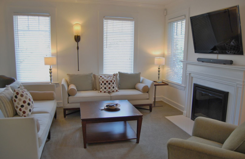 Guest living room at BCA Furnished Apartments.