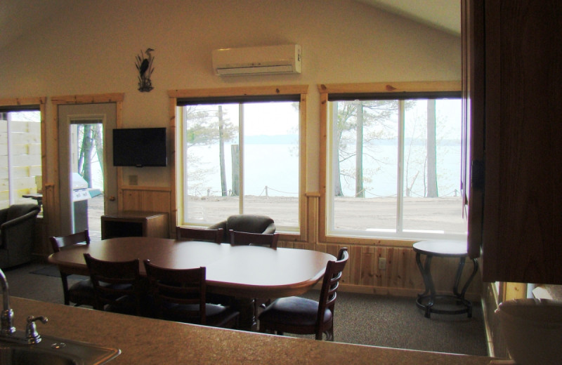 Cabin dining room at Gull Four Seasons Resort.