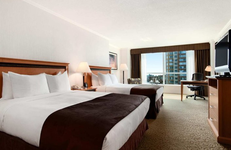 Guest room at Hilton Vancouver Metrotown.