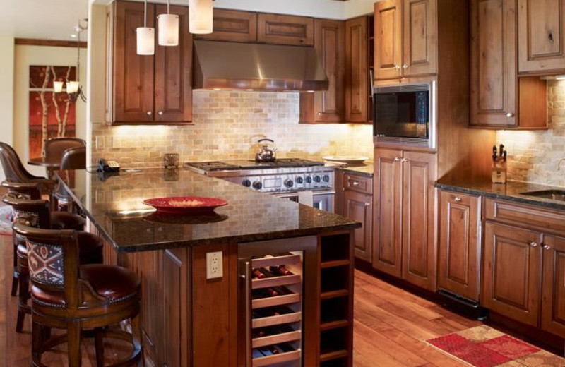 Rental kitchen at Lion Square Lodge.