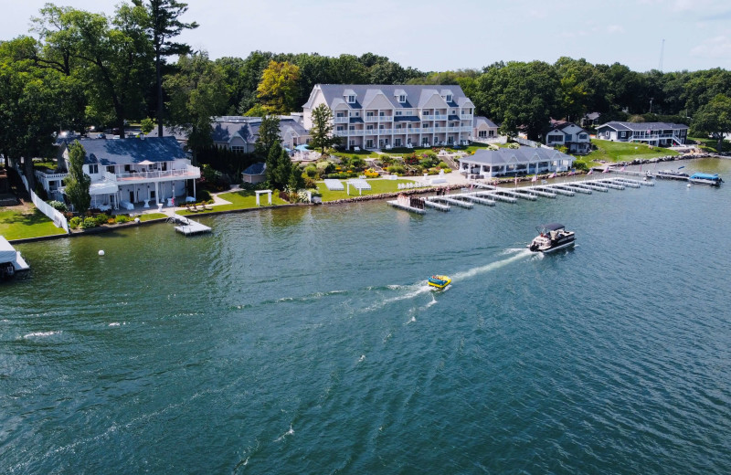 The view of Bay Pointe Inn from the water.