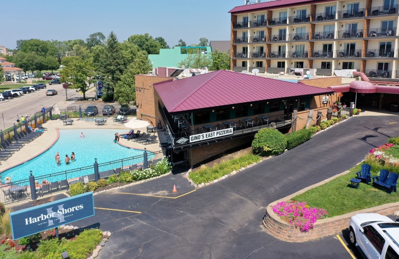 Exterior view of Harbor Shores on Lake Geneva.