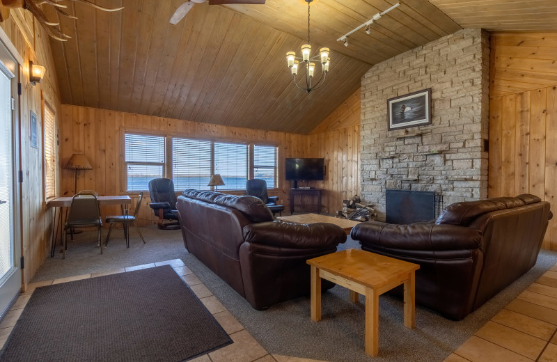 Cabin living room at Ten Mile Lake Resort.