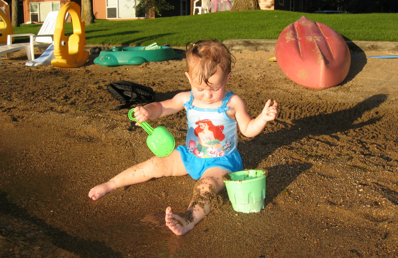 Playing in the sand at Dickerson's Lake Florida Resort.