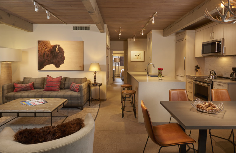 Guest room at Aspen Square Condominium Hotel.