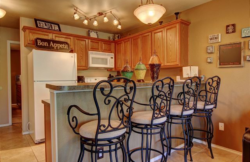 Rental kitchen at New Braunfels Escapes.