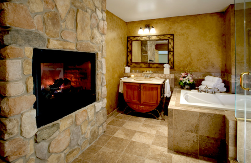 Guest bathroom at Crystal Springs Resort.