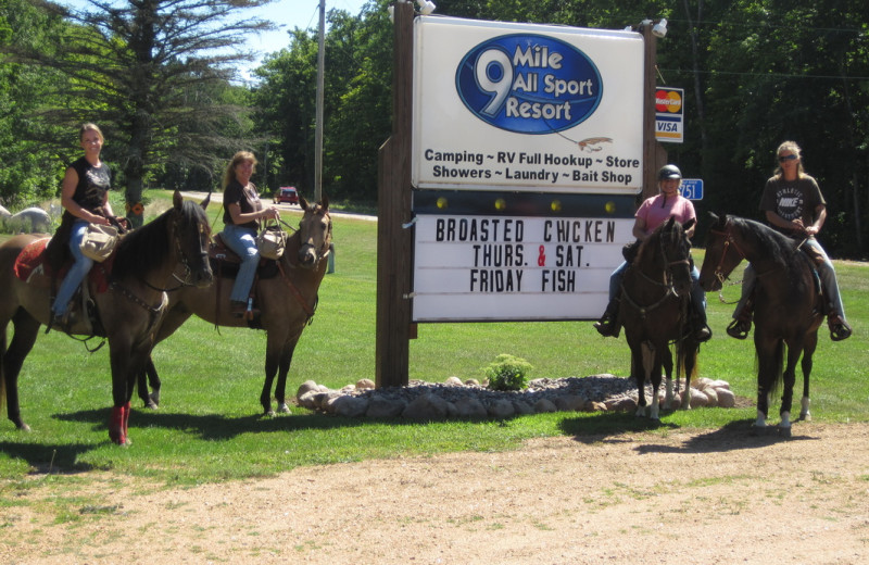 Horseback riding at 9 Mile All Sport Resort.