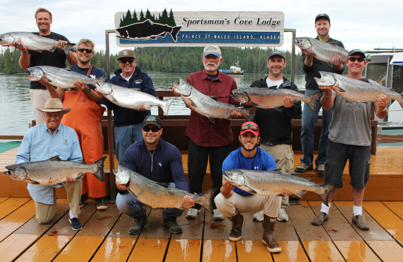 Fishing group at portsman's Cove Lodge.