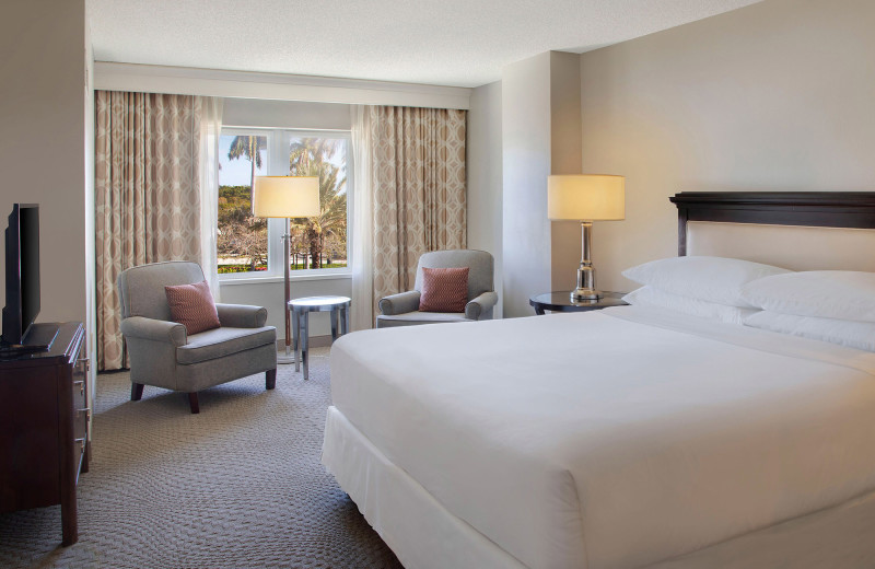 Guest room at Sheraton Suites Plantation, Ft. Lauderdale West.