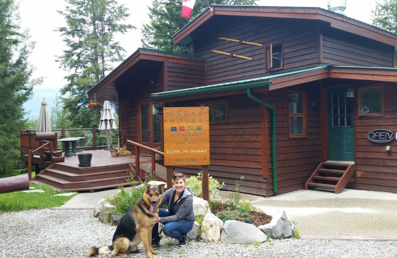 Rental exterior at Cedar House Restaurant & Chalets.
