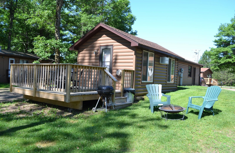 Cabin exterior at Sand Lake Resort.