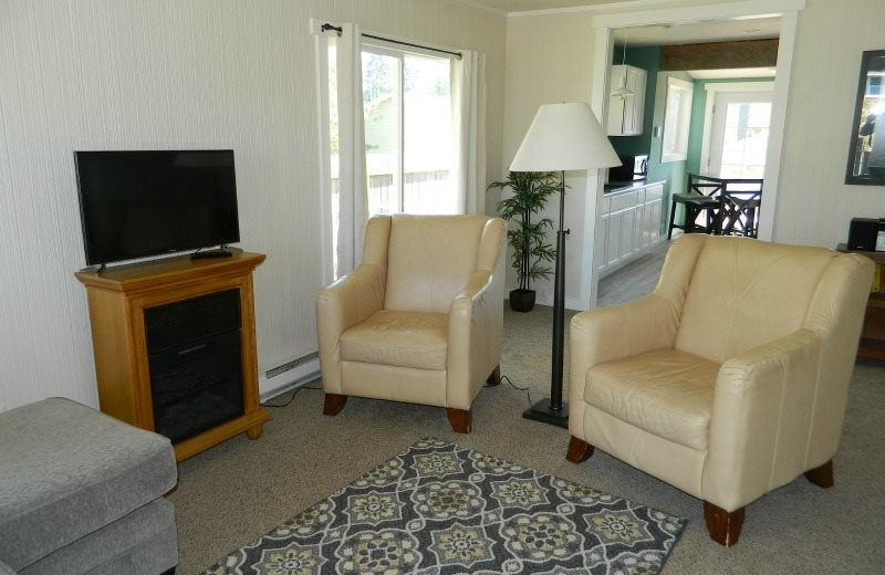 Rental living room at Brigadoon Vacation Rentals.