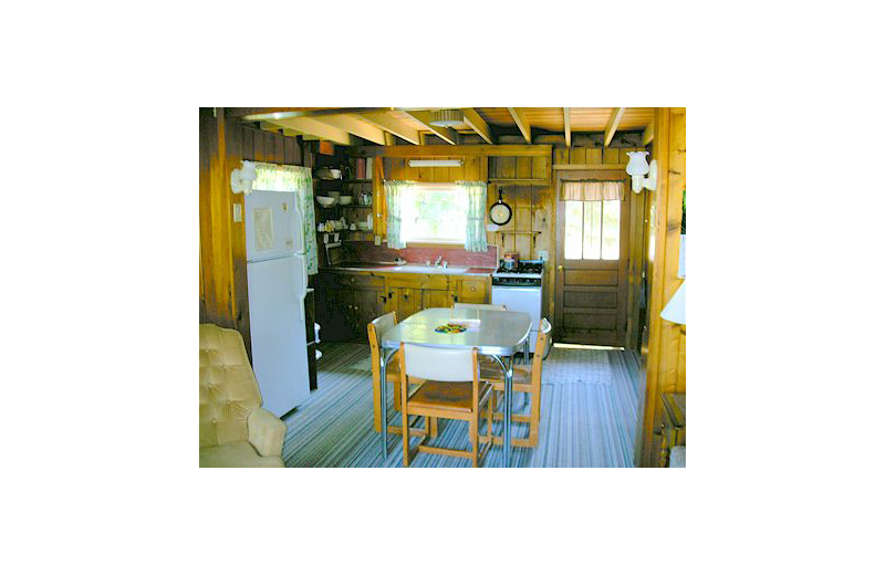 Cabin living room at Eagle Wing Resort.