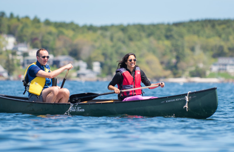 Canoeing at Linekin Bay Resort.