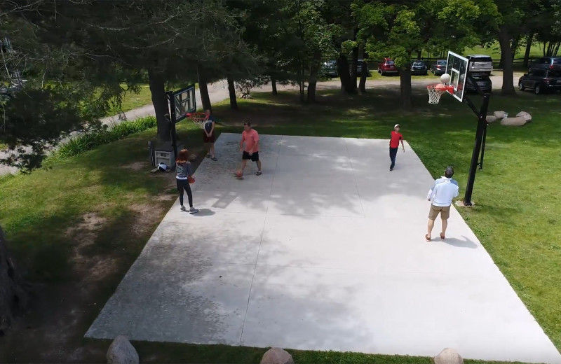 Basketball court at Woodland Beach Resort.