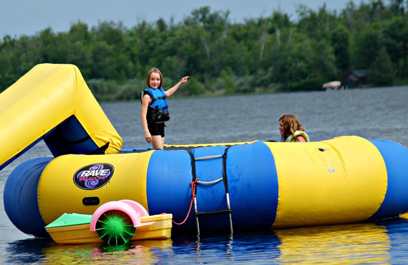 Water trampoline at Timber Trails Resort.