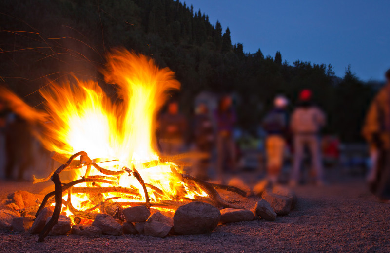 Bonfire at Kiamichi Country Cabins.