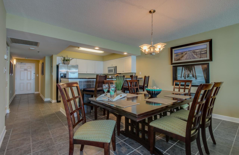 Rental kitchen at North Beach Vacation Rentals.