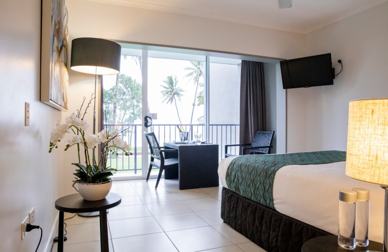 Guest room at Castaways Beachfront Resort.