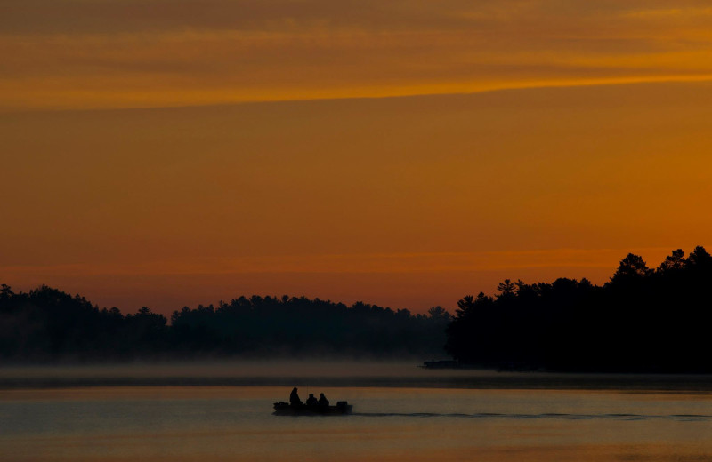 Fishing on the lake at Anderson's Starlight Bay Resort.