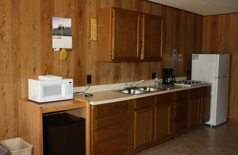 Cabin kitchen at Ballard's Resort.