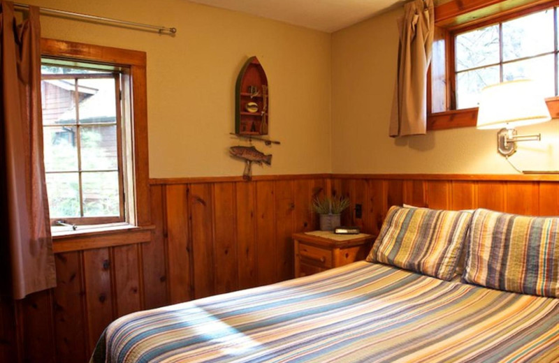 Cabin bedroom at Cold Springs Resort.