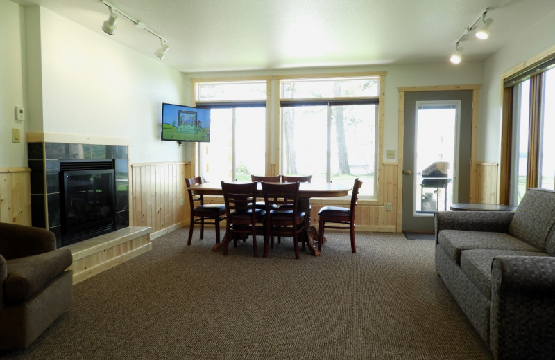 Cabin living room at Gull Four Seasons Resort.