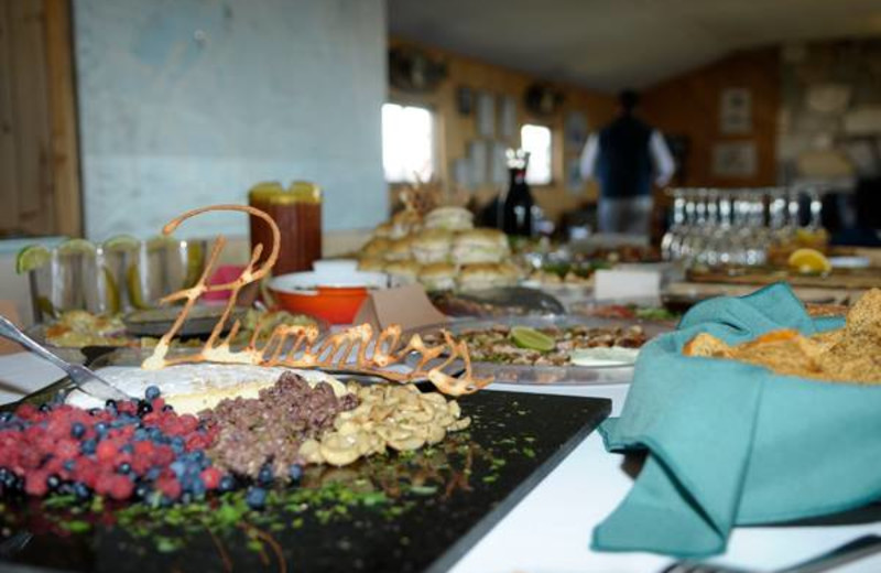 Dining at Plummer's Arctic Fishing Lodges.