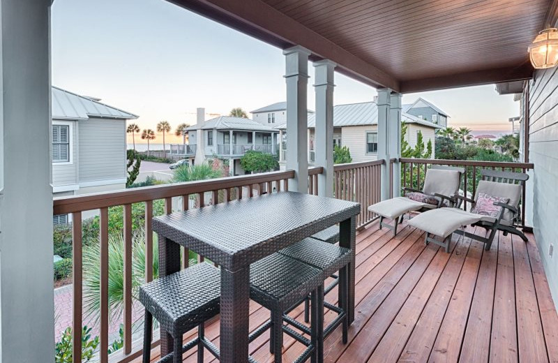 Rental deck at Luxury Properties Vacation Rentals.