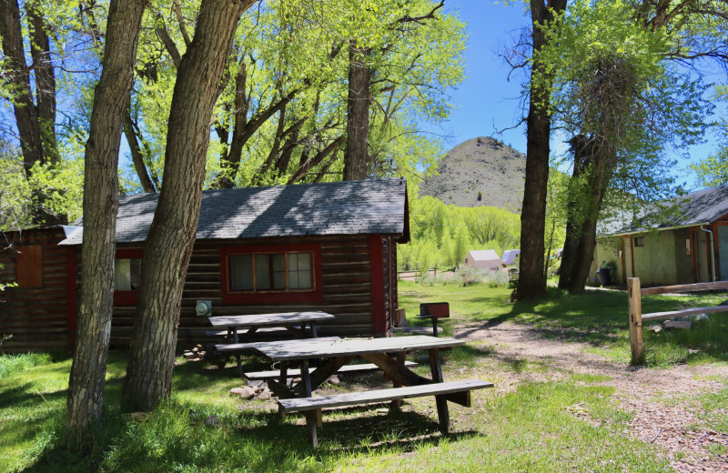 Cabin exterior at RV campground at Woods Landing.