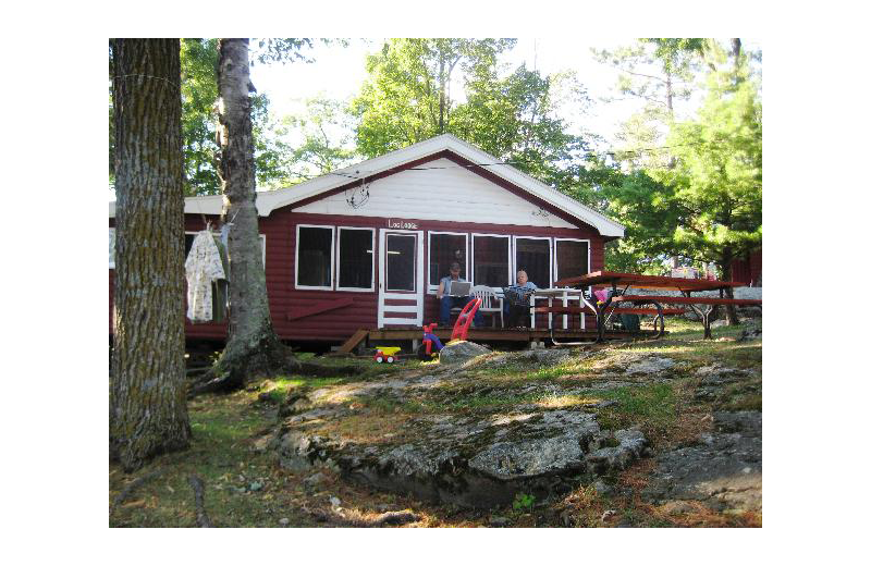 Cabin exterior at Birch Grove Resort.