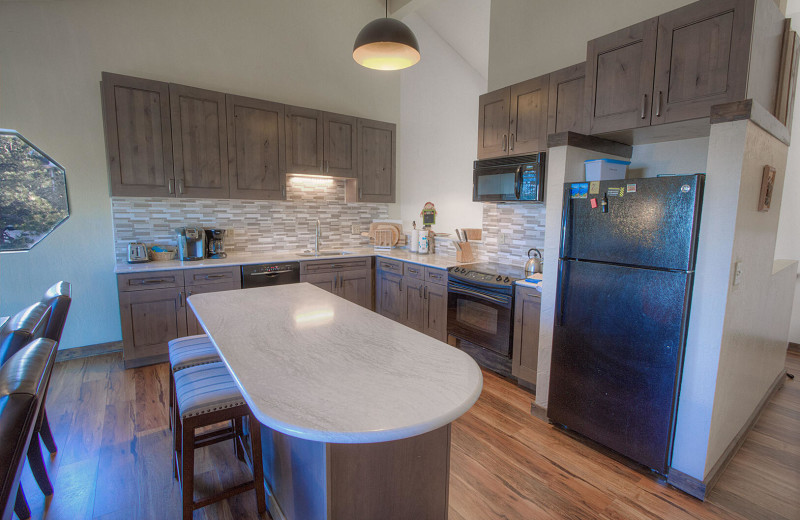 Rental kitchen at Lake Tahoe Accommodations.