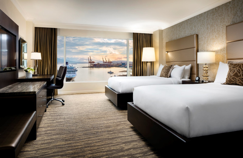 Guest room at The Fairmont Waterfront.