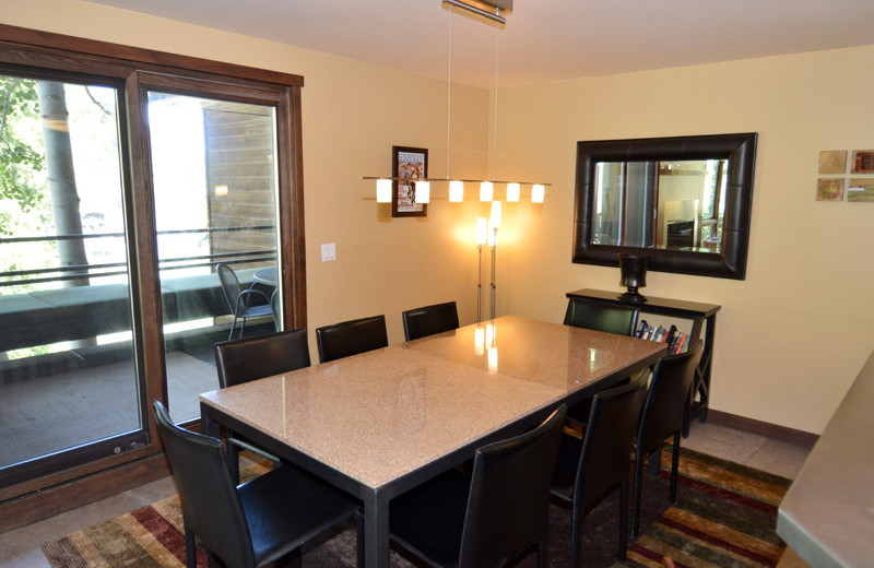 Rental dining area at Frias Properties of Aspen - Mountain Queen #5.
