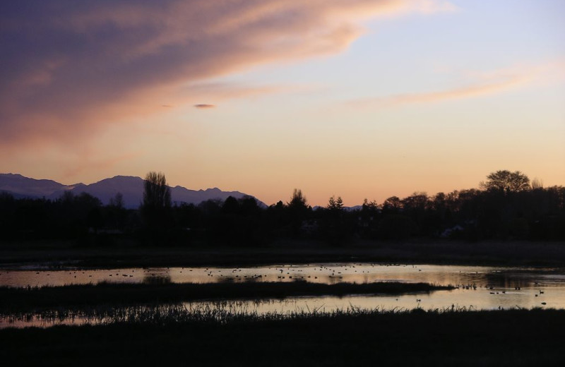 Sunset at Dungeness Beach Retreat.