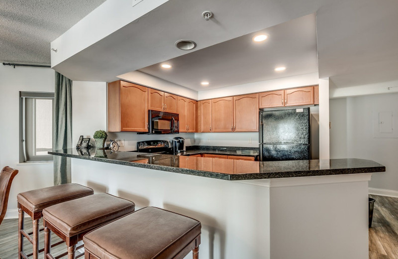 Rental kitchen at Condo World.