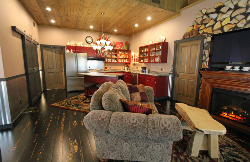 Cabin interior at Cut Above Cabins.