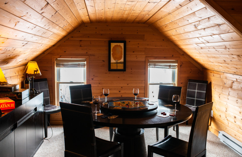 Cabin game room at Myers Cave Resort.