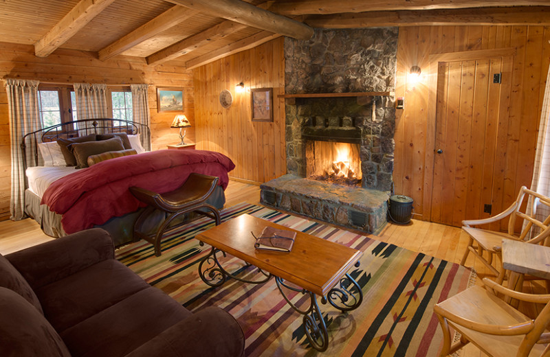 Cabin guest room at Rawah Ranch.