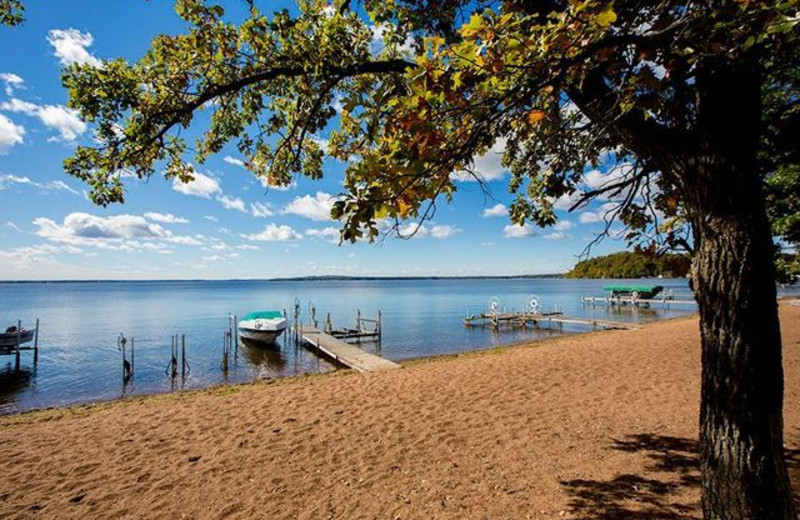 Beach view at Grand View Lodge.