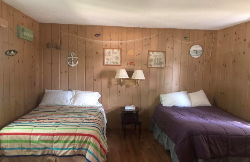 Cabin bedroom at Bell's Resort Bar and Grill.