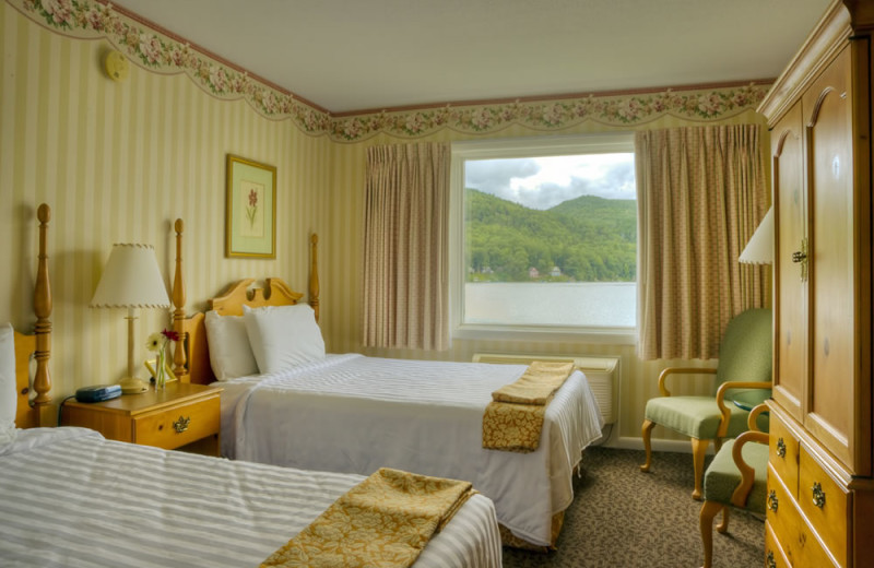 Two bed guest room at Lake Morey Resort.
